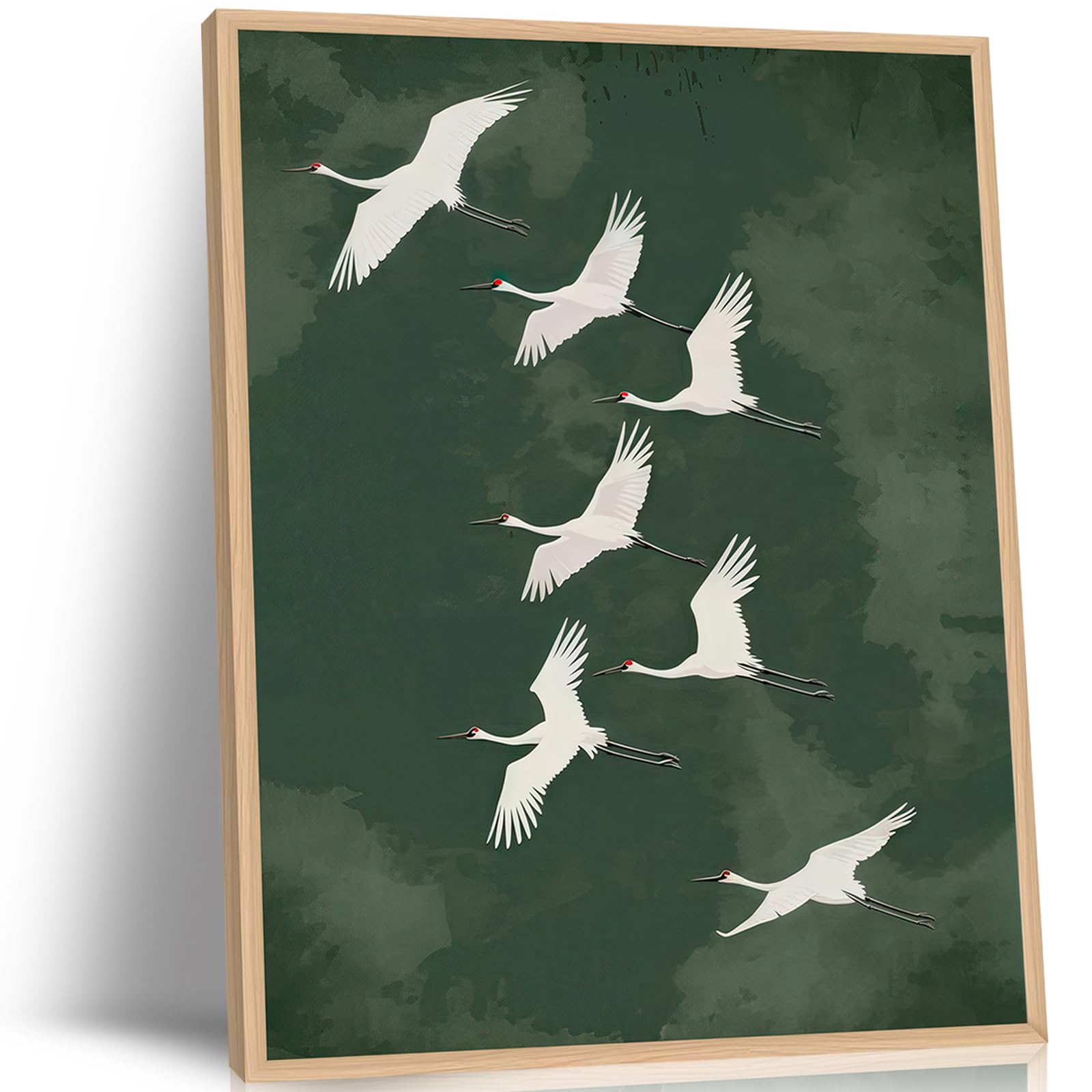 日本未発売|シャンパンアート 壁掛けインテリア ヴィンテージ Spiritile Amazon.com: Framed Flying Cranes Japandi Canvas Wall Art Japanese